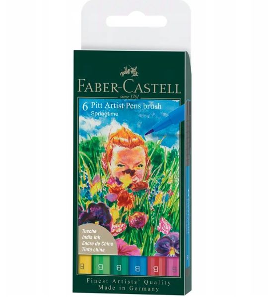 Zestaw pisaków Pitt Artist Pen Spring Faber Castell 6 sztuk 167177