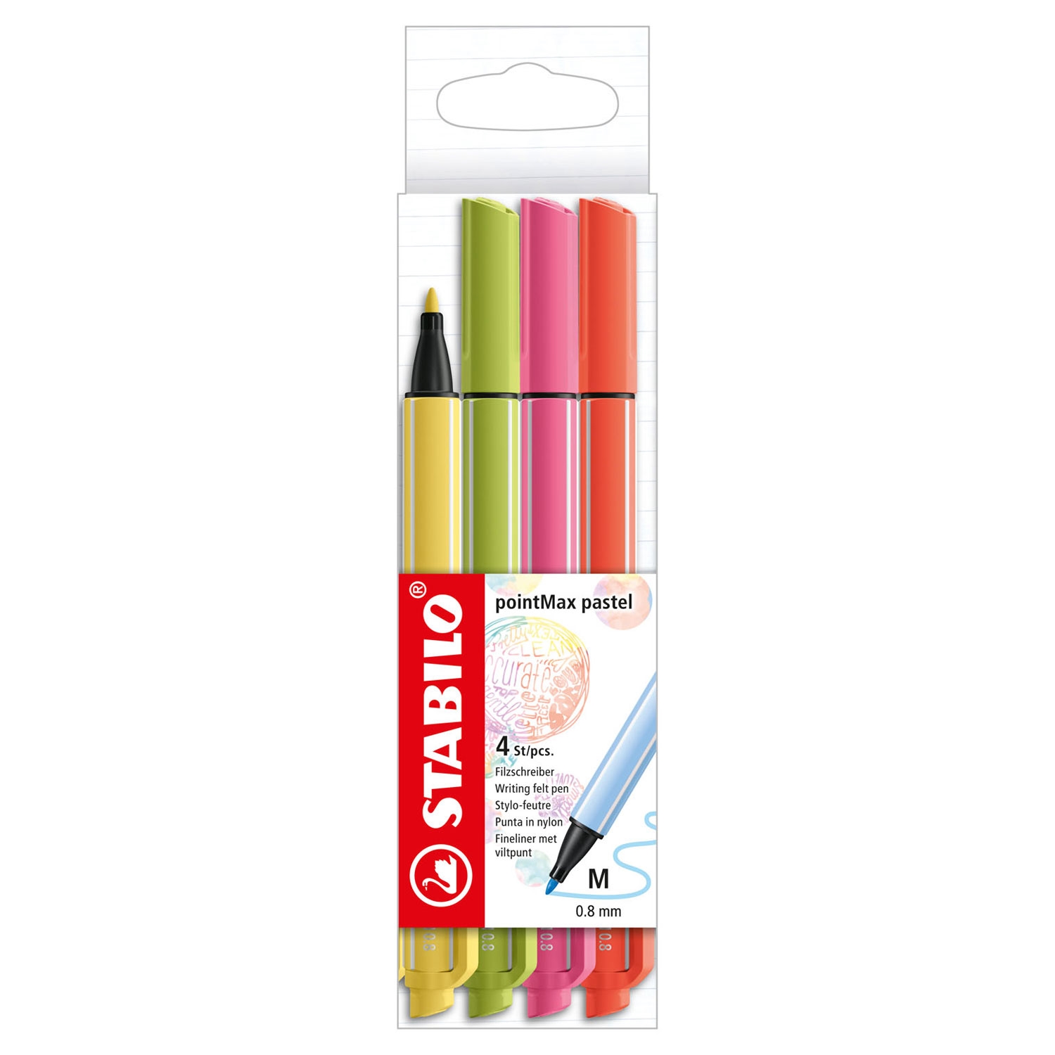Cienkopis pointMax Stabilo pastel 0,8 M 4szt.