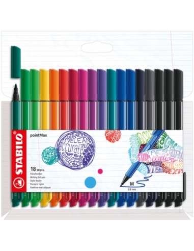 Cienkopis pointMax Stabilo 0,8 M 18szt.