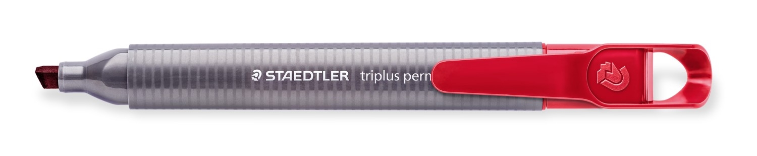 Marker permanentny Staedtler Triplus ścięty czerwony S 3550-2