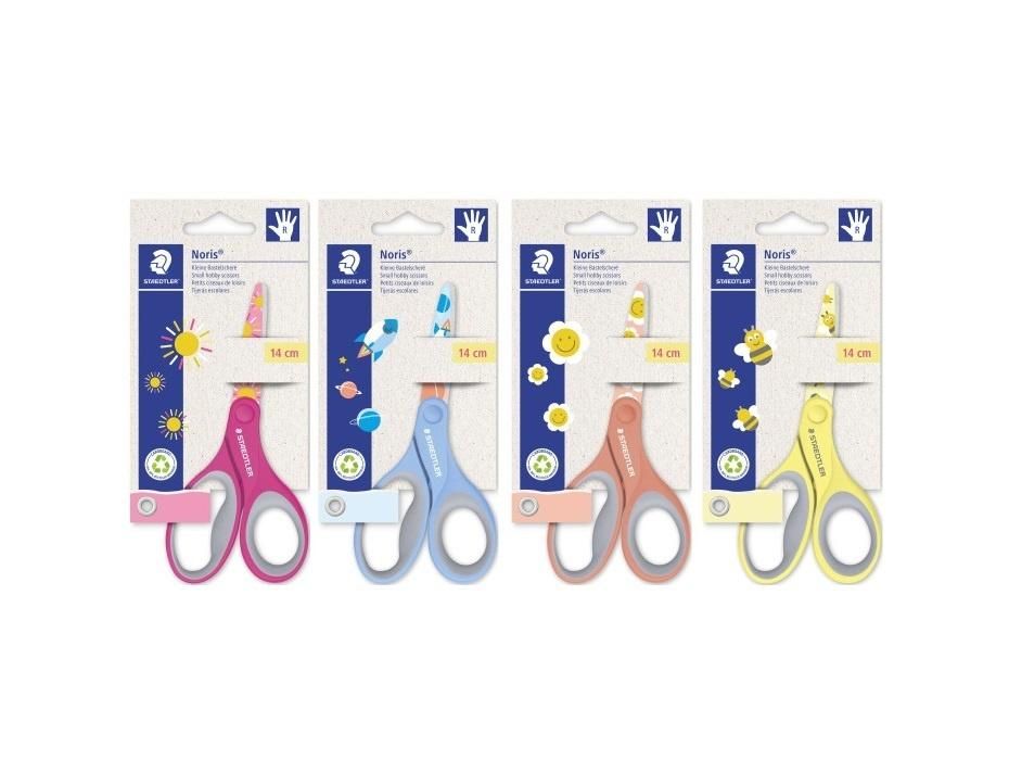 Nożyczki 14cm dla dzieci kolorowy nadruk Noris S 965 14P BK blister Staedtler