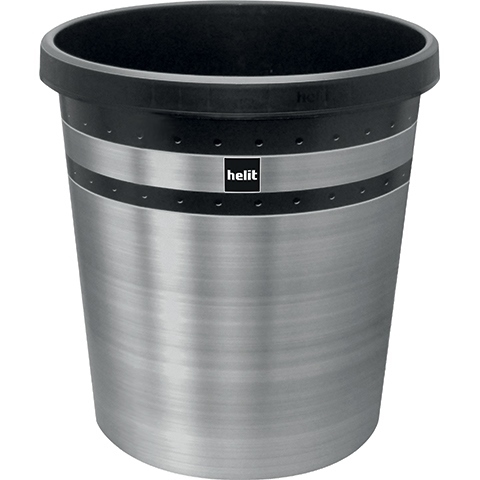 Kosz plast. Elegance 18l srebrno-czarny H6107399 Helit