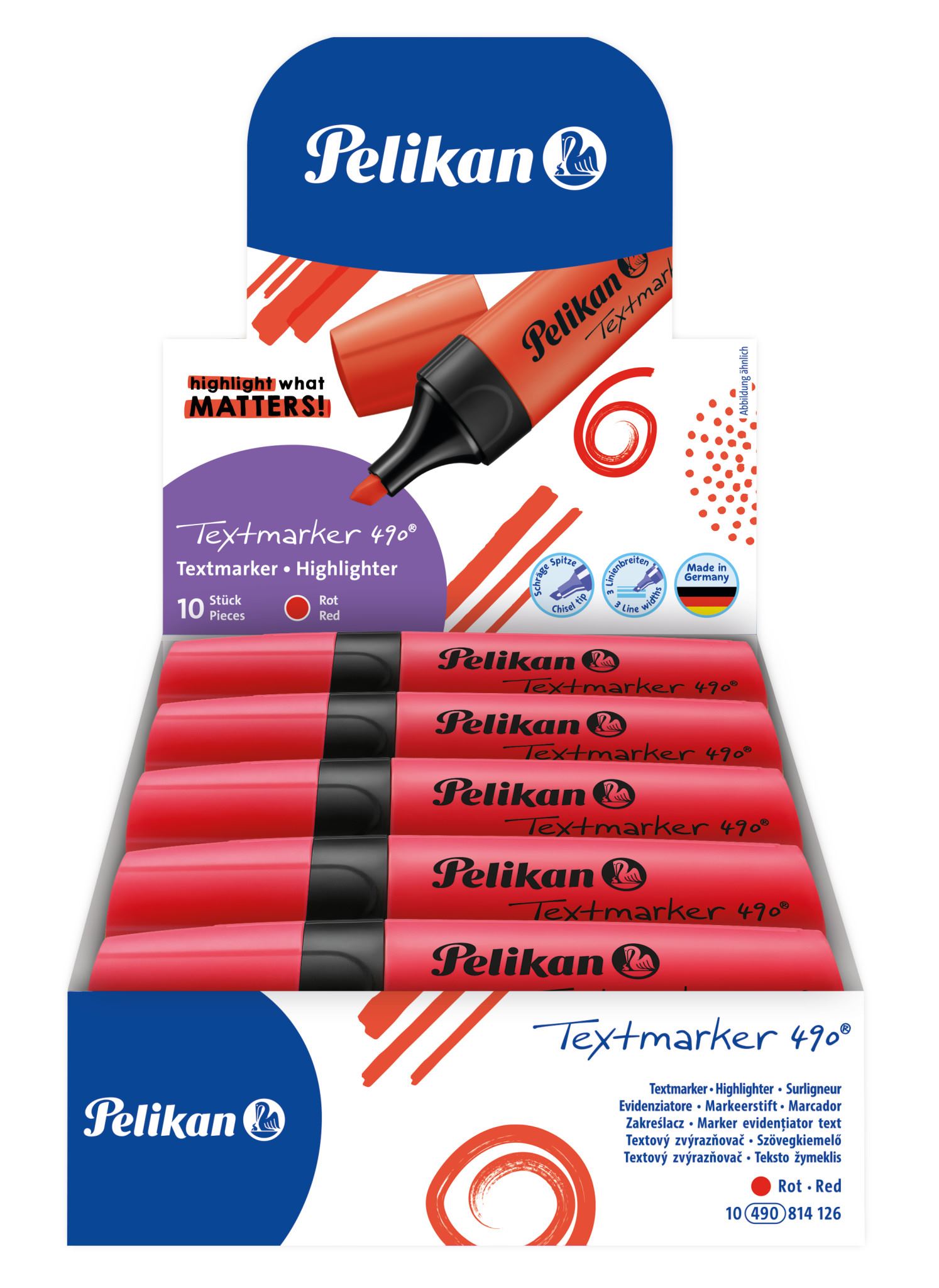 Zakreślacz 1szt. Pelikan czerwony