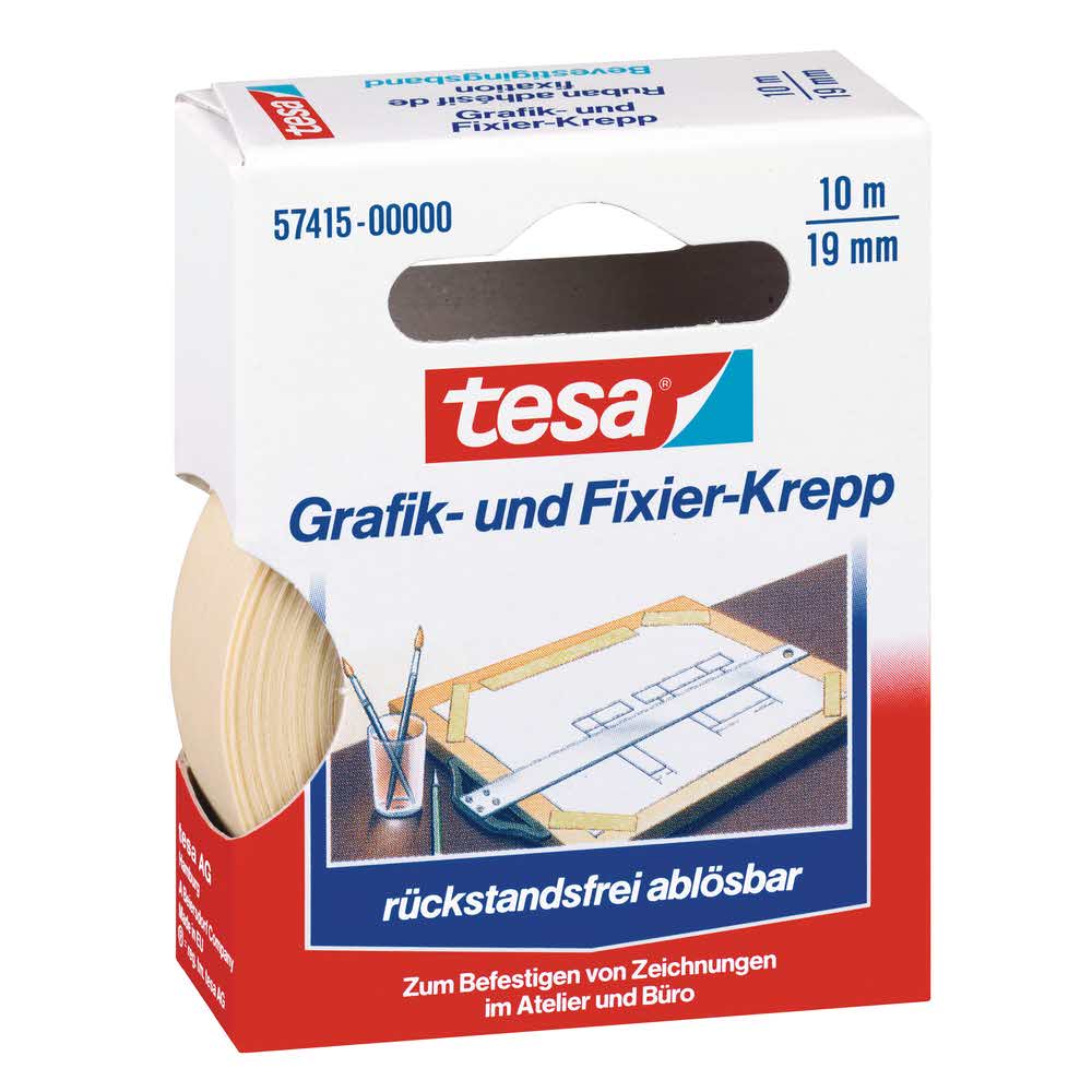 Taśma do mocowania grafik i rysunków technicznych Kreppa Grafik 19mmx10m Tesa 57415-00000-01