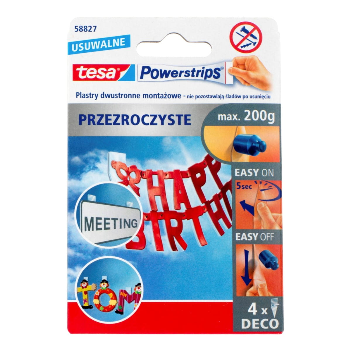 Plaster samop. Powerstrips DECO (4) blister Tesa [58827-00000-00]