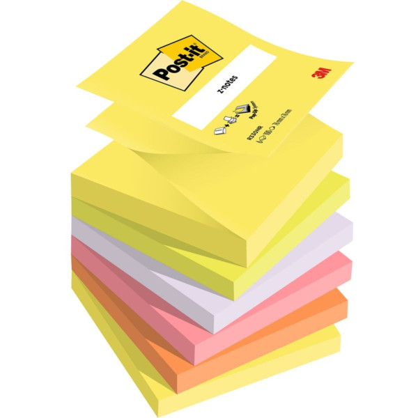 Karteczki samoprzylepne Post-it® Super Sticky Z-Notes 76X76mm 6x100 7R330-NR mix kol.