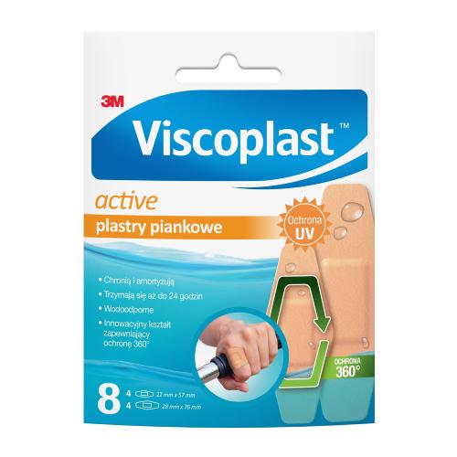Plaster z opatrunkiem Viscoplast Active piankowe zestaw 2 rozmiary 8szt. 7100300584 3M