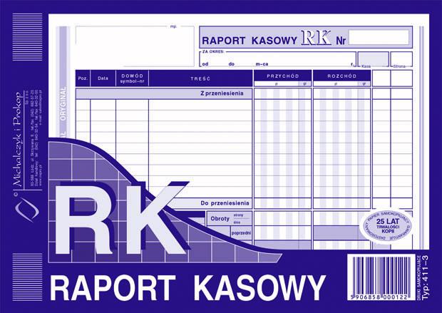 Raport kasowy MiP 411-3 A5