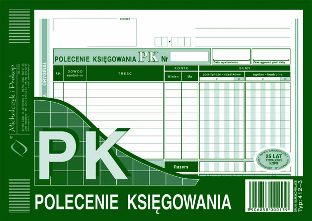 Polecenie księgowania MiP 412-3 A5