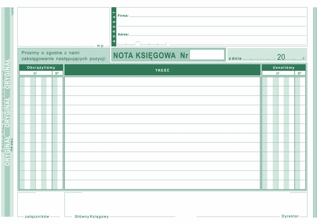 Nota księgowa MiP 416-3 A5