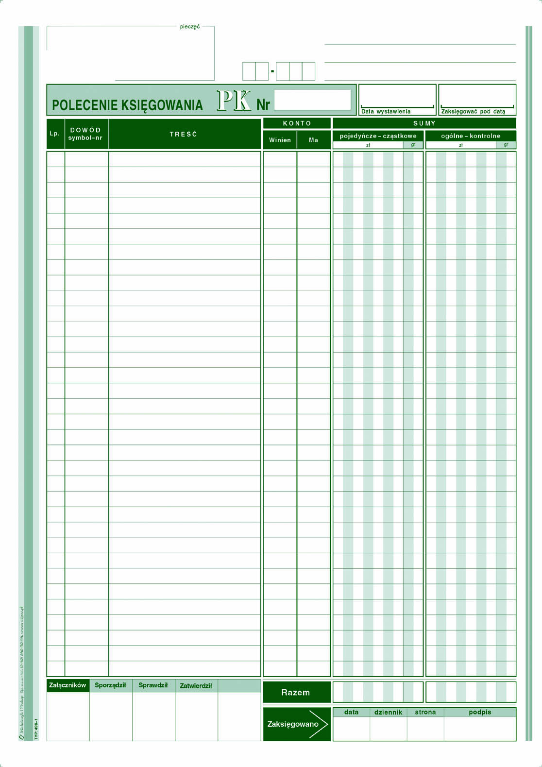 Polecenia księgowania MiP 439-1 A4
