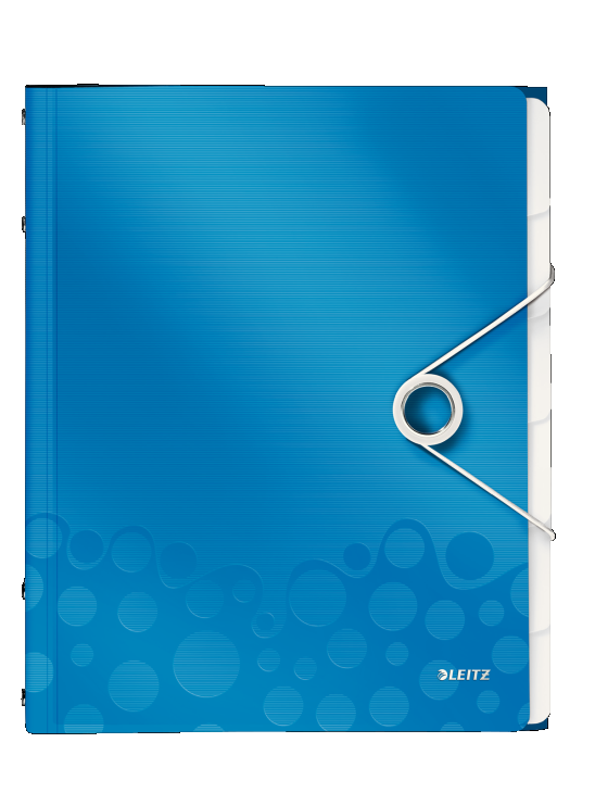 Teczka segregująca Leitz WOW 6 przekładek niebieska