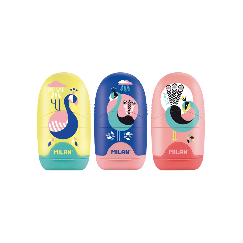 Temperówka z gumką Capsula Peacock 1szt. Milan