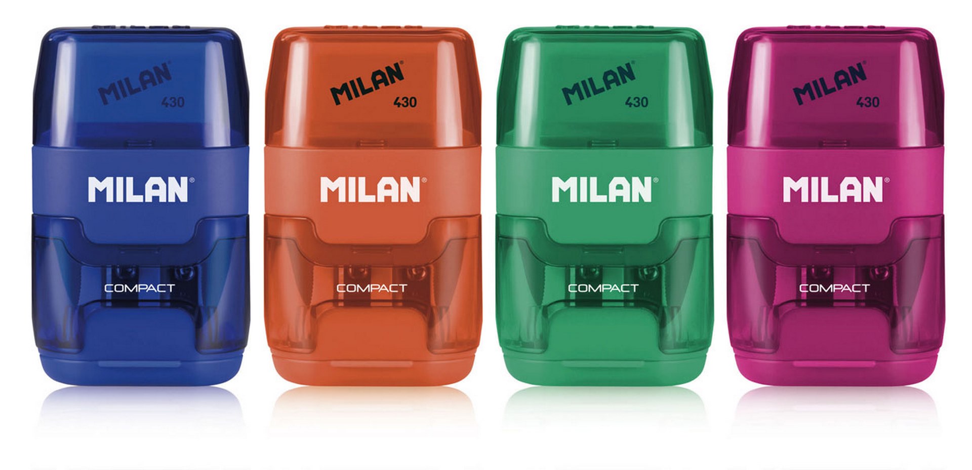 Temperówka pojedyncza z gumką Milan Compact