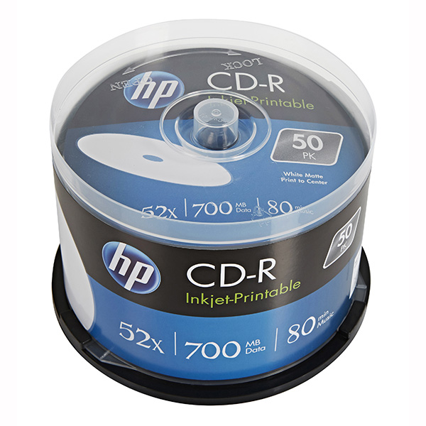 Płyta CD-R 700MB HP 52x Cake (50) printable white FF HPCDP50C
