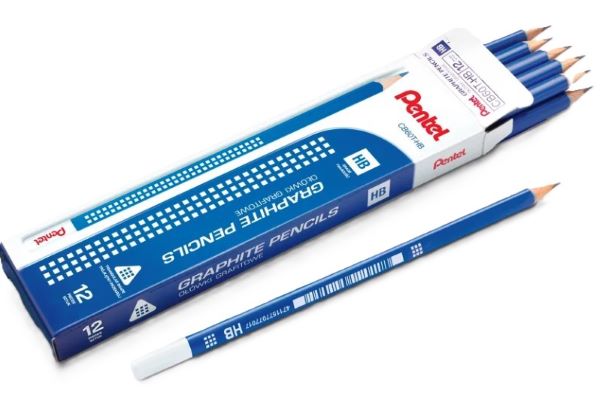Ołówek drewniany trójkątny 2B CB60T-2B Pentel