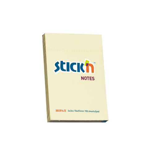Notes samoprzylepny 76x51 (100k). żółty pastel Stick"N