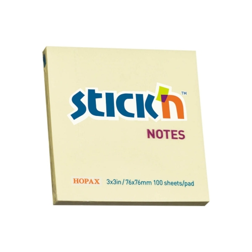 Notes samoprzylepny 76x76 (100k) żółty pastel STICK N