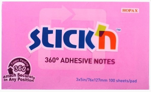 Notes samoprzylepny 127x76 100k. 360° różowy