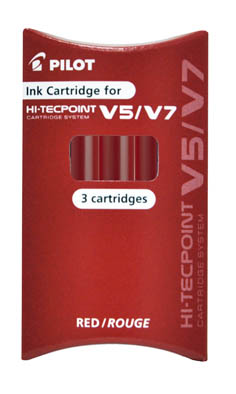 Wkład do cienkopisu Pilot V5, V7 3szt. czerwony