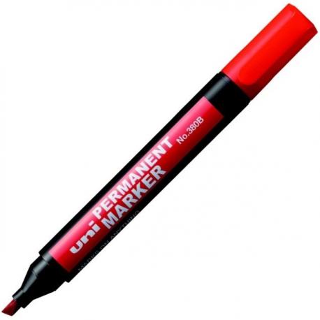 Marker perm. 380B ścięty czerwony UNI