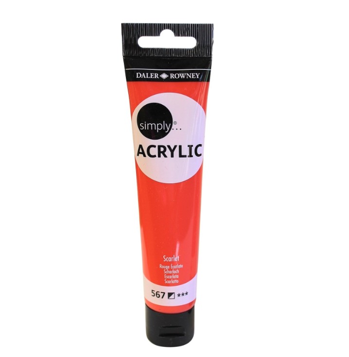 Farba akryl. Simply Acrylic 75ml scarlet 126975567 FILA