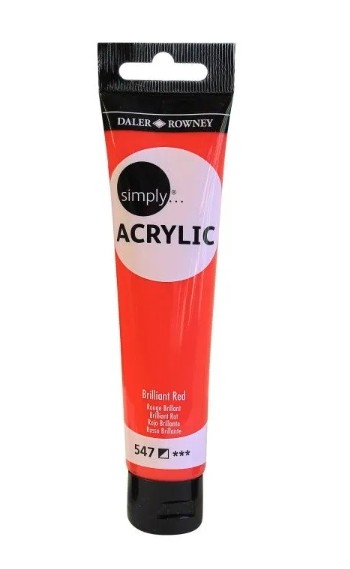 Farba akryl. Simply Acrylic 75ml czerwona (brilliant red) 126975547 FILA