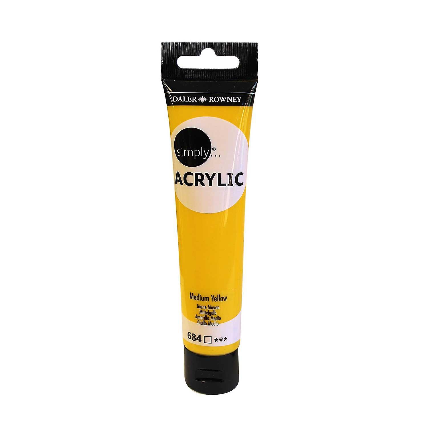 Farba akryl. Simply Acrylic 75ml żółta średnia (medium yellow) 126975684 FILA