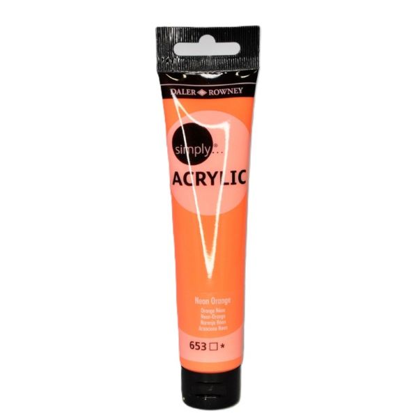 Farba akryl. Simply Acrylic 75ml neonowa pomarańczowa 126975653 FILA