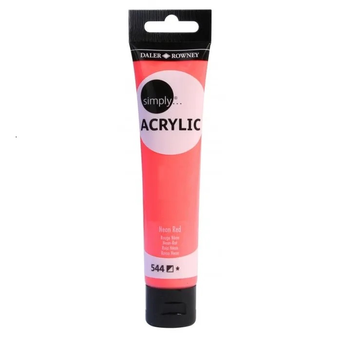 Farba akrylowa Simply Acrylic 75ml czerwona neonowa 126975544 FILA