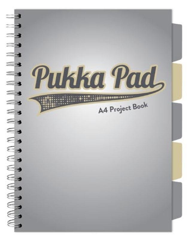 Kołozeszyt A4/100k. kr Project Book Grey Design 80g Pukka Pad
