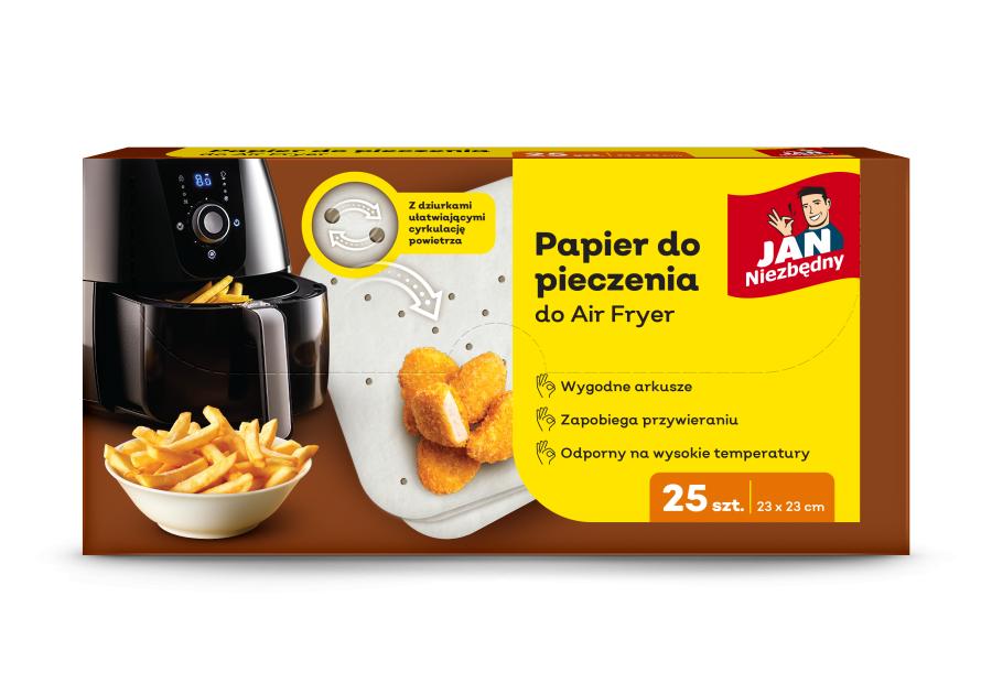 Papier do pieczenia do AirFryer, frytkownicy beztłuszczowej Jan Niezbędny 25szt.