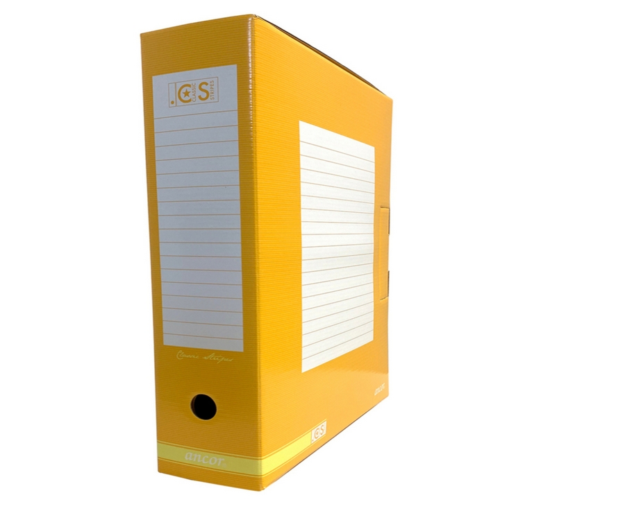 Pudło archiwizacyjne 80mm Classic Colors Classic Stripes 365x247x80 yellow Ev-Corp