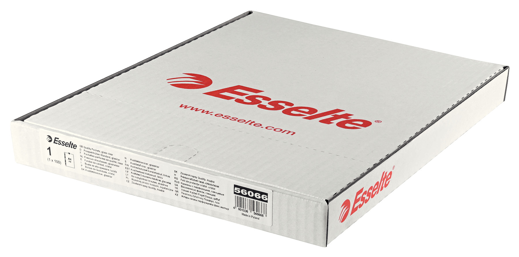 Koszulki na dokumenty Esselte A4 krystaliczne 55 mic. 100szt.