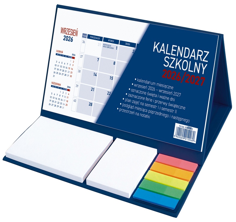 Kalendarz szkolny z notesem klejony KB058B granat Wokół Nas