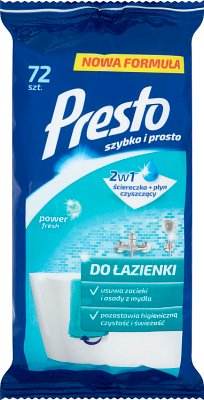 Ściereczki nawilżane Presto do łazienki 72szt