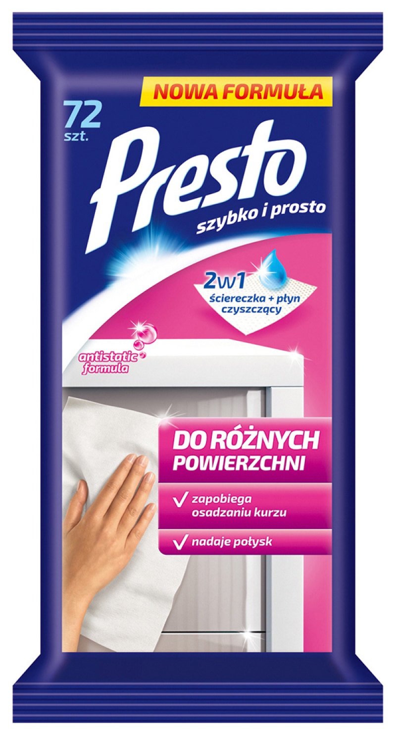 Chusteczki Presto do różnych powierzchni 72szt.