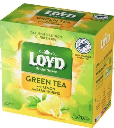 Herbata Loyd Green Tea with Lemon and Lemon Grass 20x1,5g