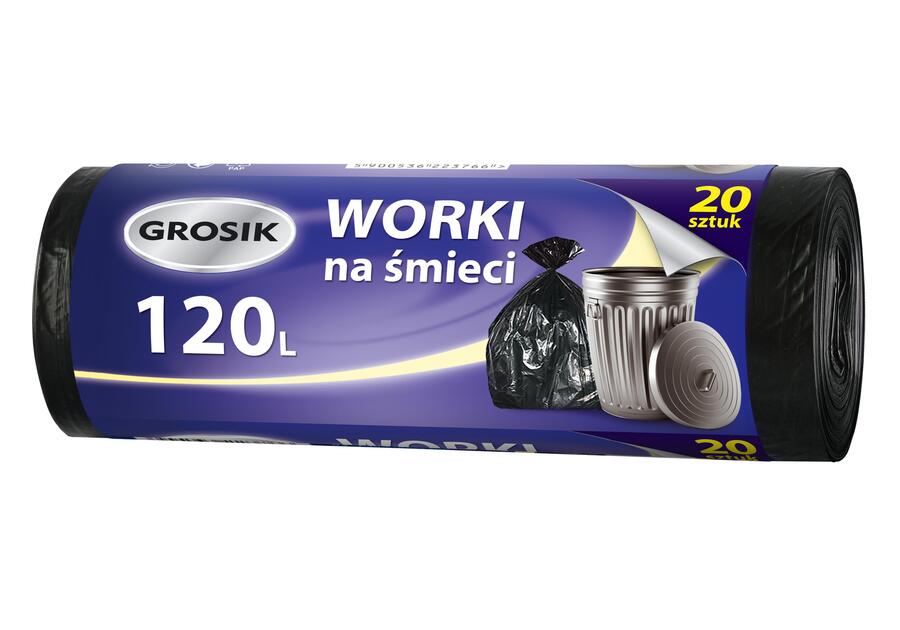 Worki na śmieci 120l (20) Grosik HD czarne /3766/  ZZA312000