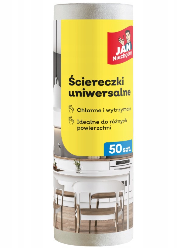 ŚCIERECZKA NA ROLCE BIAŁA 50SZT JN