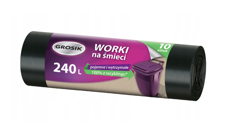 Worki na śmieci  LD/240l 10szt Grosik