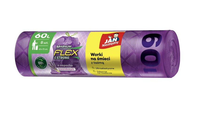 Worki na śmieci  60l (8) LD Magnum Flex Lawenda Jan Niezbędny