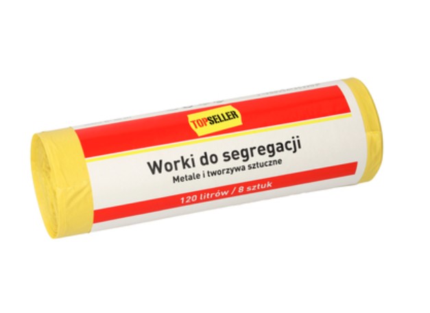 Worki do segregacji120l 8szt żółte Topseller