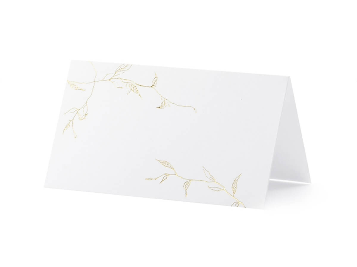 Wizytówki na stół - Gałązki złote 9,5x5,5cm 10szt WS9-019ME PartyDeco
