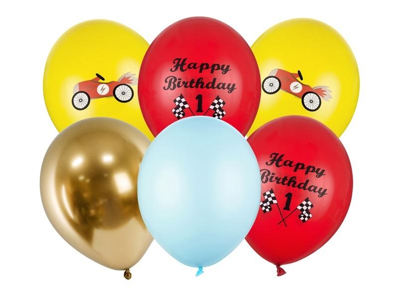 Balony gumowe 30cm Happy Birthday 6szt SB14P-300-000-6 PartyDeco