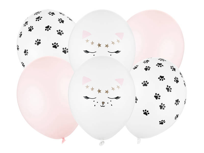 Balony gumowe 30cm Kotek 6szt SB14P-306-000-6 PartyDeco