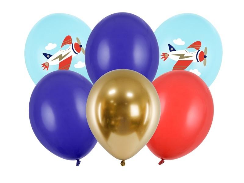 Balony gumowe 30cm Samolot 6szt SB14P-312-000-6 PartyDeco