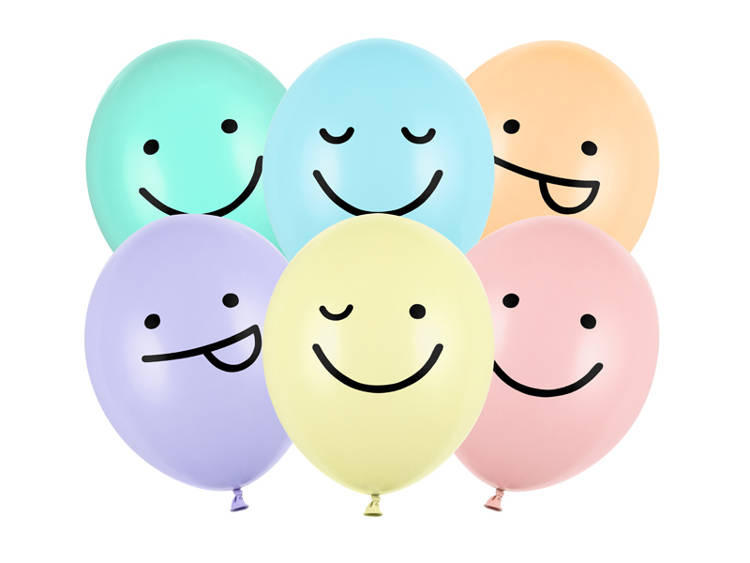 Balony gumowe 30cm Buźki 6szt SB14P-313-000-6 PartyDeco