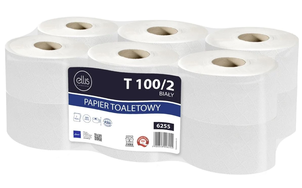 Papier toaletowy Jumbo celuloza BIAŁY (12szt)