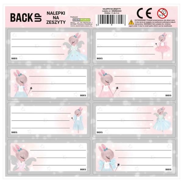Nalepki na zeszyty Backup 4 A82 NNZB4A82  Derform
